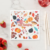 秋デザインと感謝祭お祝い スタンダードランチョンナプキン (インサイチュ)