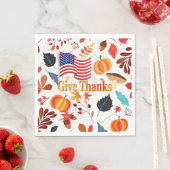 秋デザインと感謝祭お祝い スタンダードランチョンナプキン (インサイチュ)