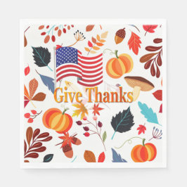 秋デザインと感謝祭お祝い スタンダードランチョンナプキン