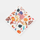 秋デザインと感謝祭お祝い スタンダードランチョンナプキン (角)