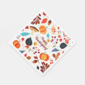 秋デザインハッピーサンクスギビング スタンダードランチョンナプキン (角)