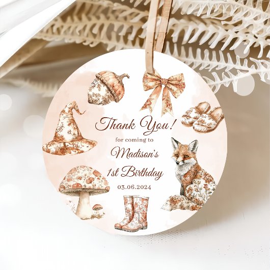 秋トイレデジュウウッドランドテーマバースデーパーティー フェイバータグ