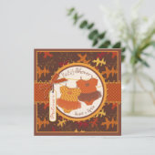 秋トゥス&紅葉ツインガールズベビーシャワー 招待状 (スタンド正面)