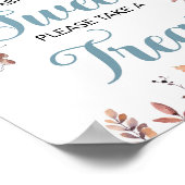 秋トラックのベビーは甘いお願いトリートサインを取る ポスター (角)