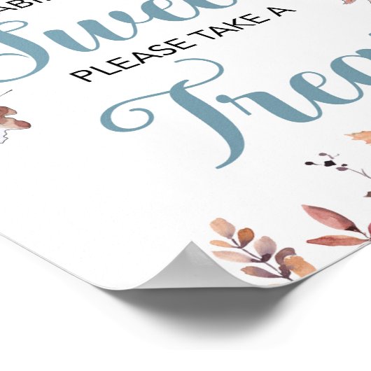 秋トラックのベビーは甘いお願いトリートサインを取る ポスター (角)