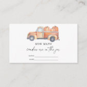 秋トラック – 瓶の中にキャンディが何個入っているか推測 エンクロージャーカード (正面)