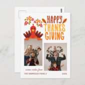 秋トルコ幸せな感謝祭2枚の写真 ポストカード (正面/裏面)