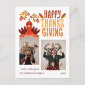 秋トルコ幸せな感謝祭2枚の写真 ポストカード (正面)