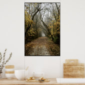 秋トレイルが霧に通じる ポスター (キッチン)