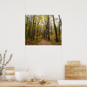 秋トレイルとゴールデン葉ズアットローレルヒルパーク ポスター (キッチン)