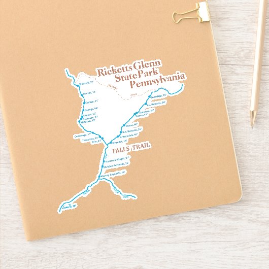 秋トレイルマップ6"x6"ステッカー シール (ノートブック)