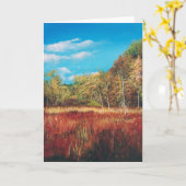 秋トレイル絵を描アクリル |グリーティングカード カード (黄色い花)