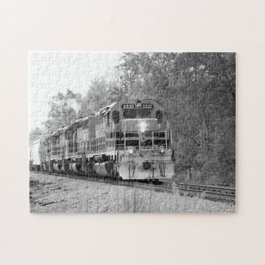 秋トレインB&Wピクチュレスクファミリーおもしろいパズル ジグソーパズル (横)