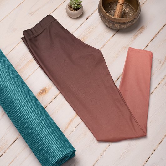 秋トレンドコーラルサンセットグラデーションレギンス レギンス