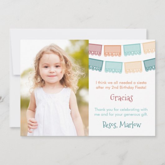 秋トーンパペルピカドメキシカンフィエスタ写真 サンキューカード (正面)