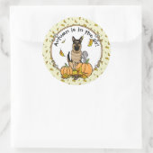 秋ドイツ羊飼い犬(黒タン)カボチャかわいい ラウンドシール (バッグ)