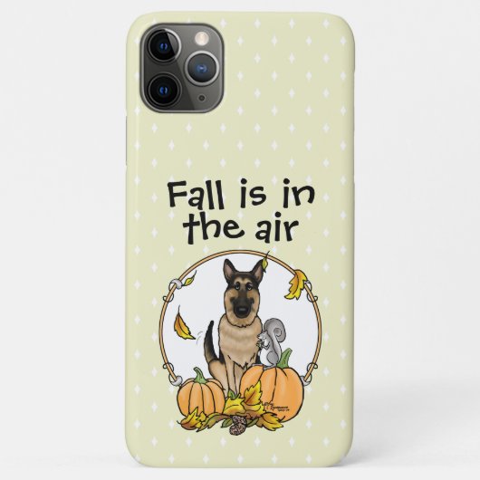 秋ドイツ羊飼い犬(黒タン)カボチャかわいい Case-Mate iPhoneケース (裏面)