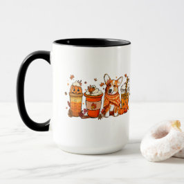 秋ドッグコーヒーマグ、コルギドッグマグ、秋ビベス マグカップ