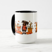 秋ドッグコーヒーマグ、ダシュンドドッグマグ、秋ビベス マグカップ (正面左)