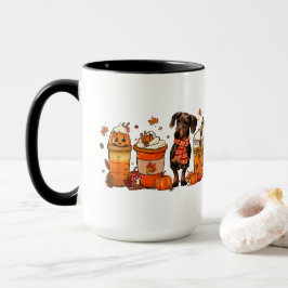 秋ドッグコーヒーマグ、ダシュンドドッグマグ、秋ビベス マグカップ