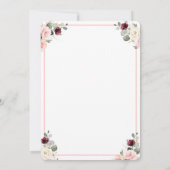 秋ドライブbyベビーシャワー女の子バーガンディとピンク 招待状 (裏面)