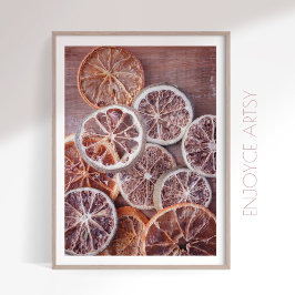 秋ドライ素朴オレンジのムーディなキッチンウォールアート ポスター