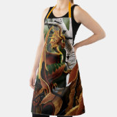 秋ドラゴンオレンジグリーンファンタジー エプロン (インサイチュ)