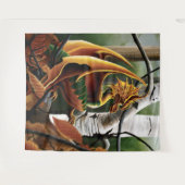 秋ドラゴンオレンジグリーンファンタジー タペストリー (正面(横))