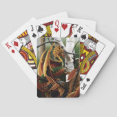 秋ドラゴンオレンジグリーンファンタジー トランプ (裏面)