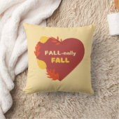 秋ナリー秋ダーク赤いハートと黄離れ色 クッション (ブランケット)