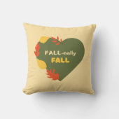 秋ナリー秋文字秋ハートオレンジ離れ色 クッション (正面)