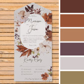 秋ニュートラル素朴リースグレーディナー オールインワン招待状