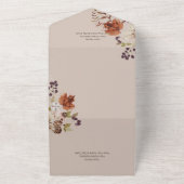 秋ニュートラル素朴リースタンディナー オールインワン招待状 (外側)