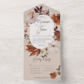 秋ニュートラル素朴リースタンディナー オールインワン招待状 (内側)