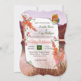 秋ニュートラル調エレガントの植物テーマInvite 招待状