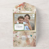 秋ニュートラル調エレガントテーマ オールインワン招待状 (外側)