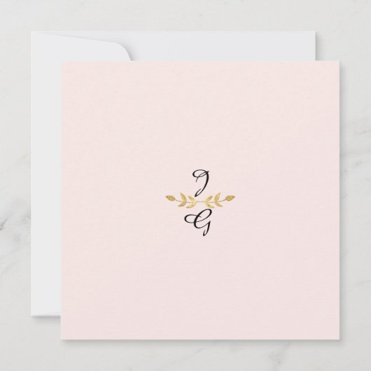 秋ニュートラル赤面フローラの葉の森の緑 招待状 (裏面)