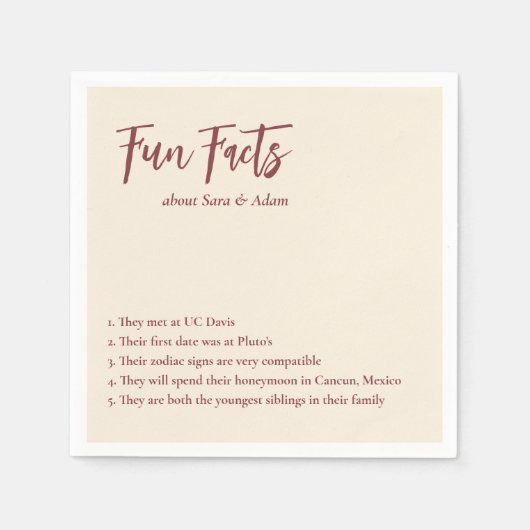 秋ニュートラ結婚ルのおもしろいファクトカクテルナプキンス スタンダードカクテルナプキン (正面)