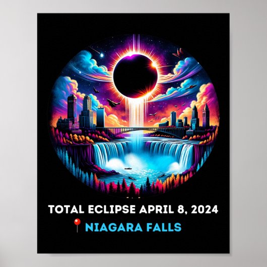 秋ニューヨークニューヨー太陽のトタル日食4月81日 ポスター (正面)