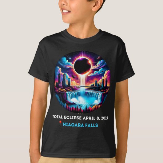 秋ニューヨークニューヨー太陽のトタル日食4月81日 Tシャツ (正面)