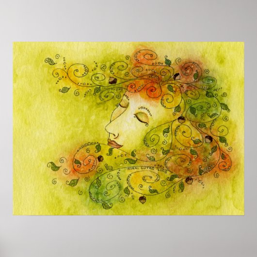 秋ニンフプリント ポスター (正面)