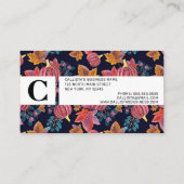 秋ネイビー葉パンプキン水の色パターン 予約カード (裏面)