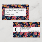 秋ネイビー葉パンプキン水の色パターン 予約カード (正面/裏面)