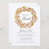 秋ネストサンクスギビング |水彩 招待状 (正面/裏面)