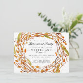 秋ネスト |水彩リタイアメント招待状 招待状 (スタンド正面)