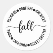 秋ハイライドボンファイズサイダーサンクスギビング ラウンドシール (正面)