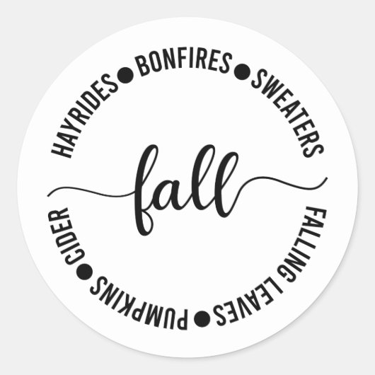 秋ハイライドボンファイズサイダーサンクスギビング ラウンドシール (正面)