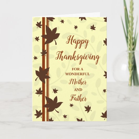 秋ハッピーサンクスギビング母と父 シーズンカード (正面)