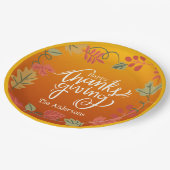 秋ハッピーサンクスギビング ペーパープレート (アングル)