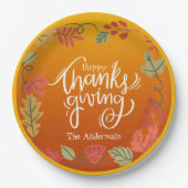 秋ハッピーサンクスギビング ペーパープレート (正面)